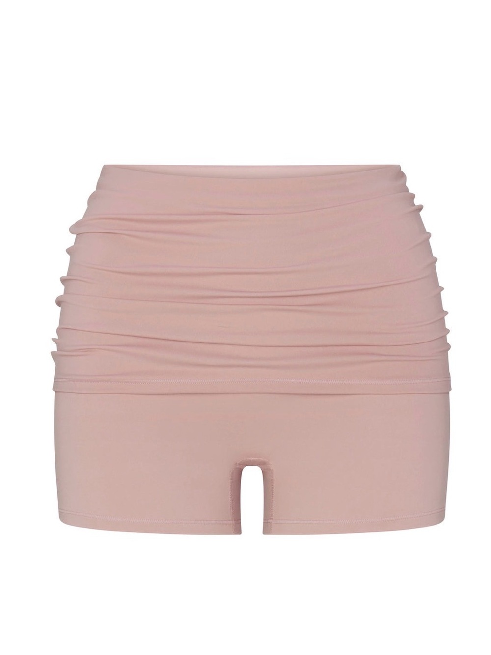 SKIMS Ruched High-Rise Athletic Shorts in Blush